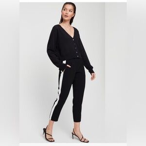 -Babaton Conan  Pants black with white stripe size 8